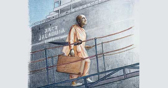 Shrila Prabhupada's departure for the USA